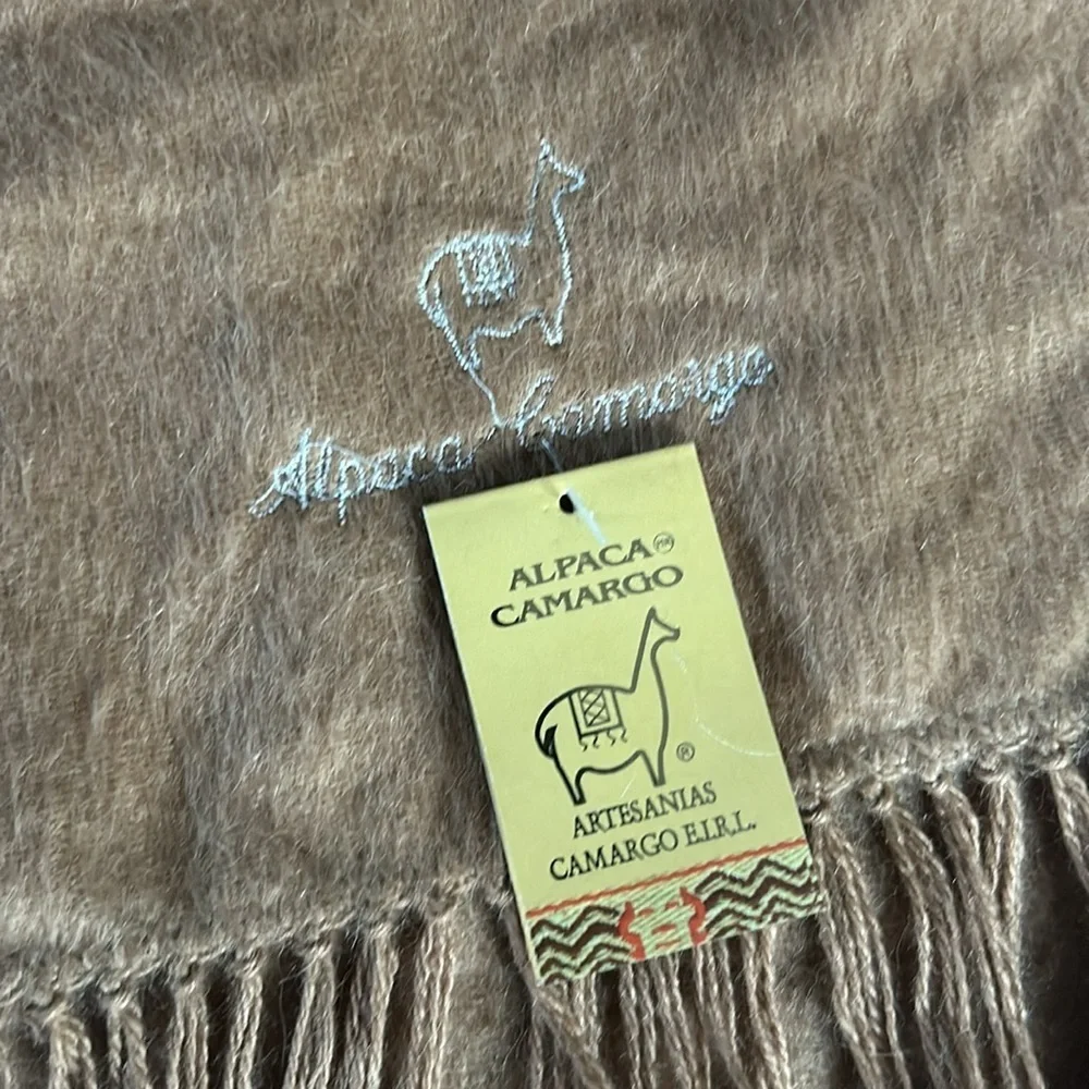 Alpaca Camargo Alpaca Scarf  Brown Long 74 inch long approx